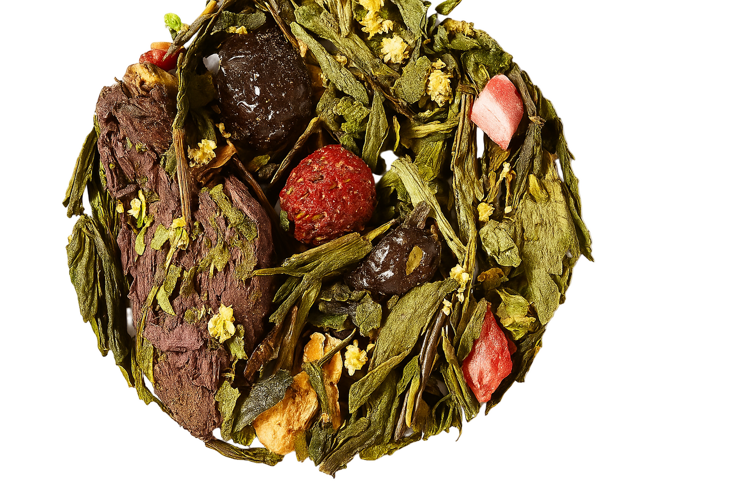 Moulin Rouge: tè verde Sencha con fragola, sambuco e frutta. Aromatico e fruttato. Acquista online Moulin Rouge.