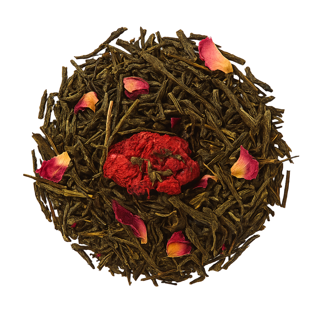 Romeo e Giulietta: tè verde con melograno e petali di rosa, fresco e raffinato. Acquista online Romeo e Giulietta.