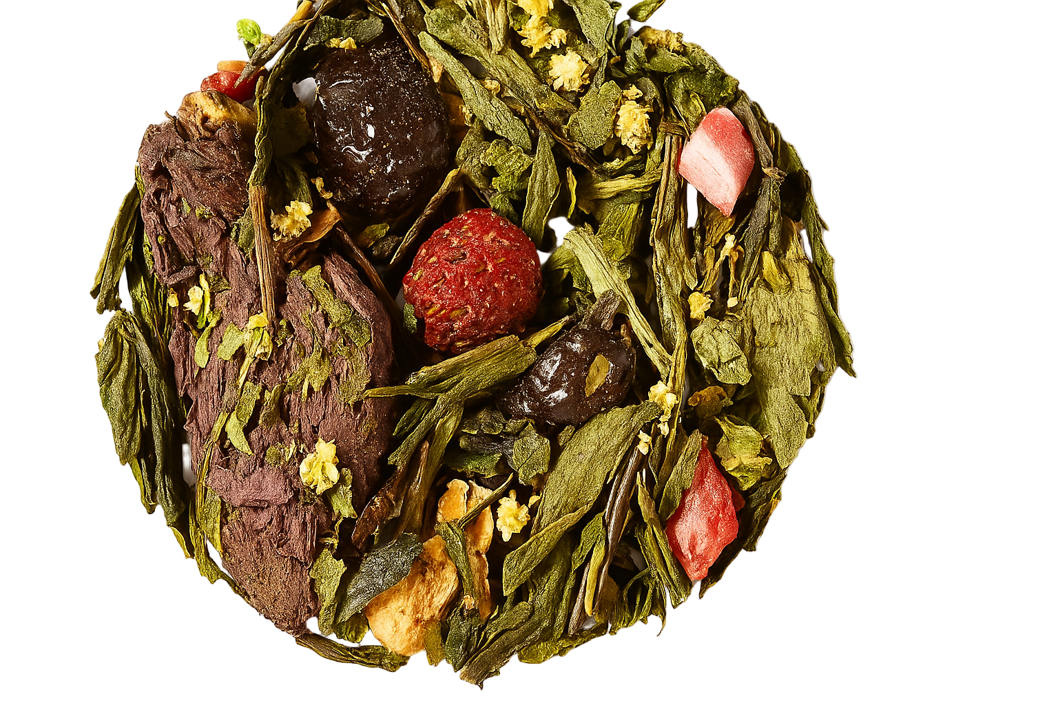 Moulin Rouge: tè verde Sencha con fragola, sambuco e frutta. Aromatico e fruttato. Acquista online Moulin Rouge.