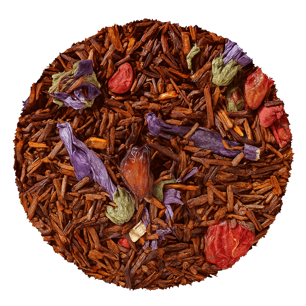 Safari: rooibos con melograno, uva e frutti rossi. Infuso fresco, frizzante e dissetante. Acquista online Safari.