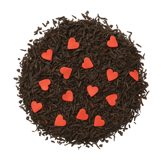 Tè dell’Amicizia: tè nero con fragola, pesca e cuoricini di zucchero. Acquista online Tè dell’Amicizia.