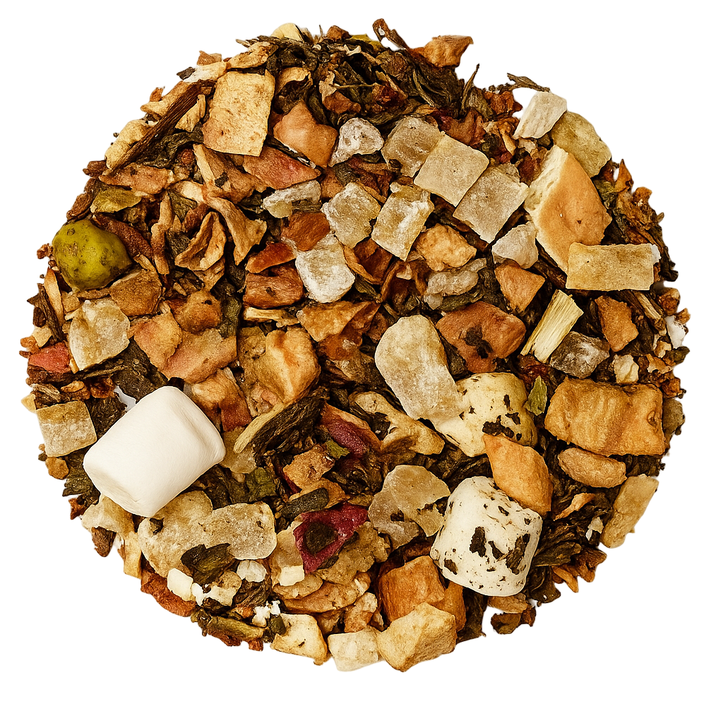 Tisana dei Golosi: infuso dolce con pistacchio, ananas e cioccolato bianco. Acquista online Tisana dei Golosi.